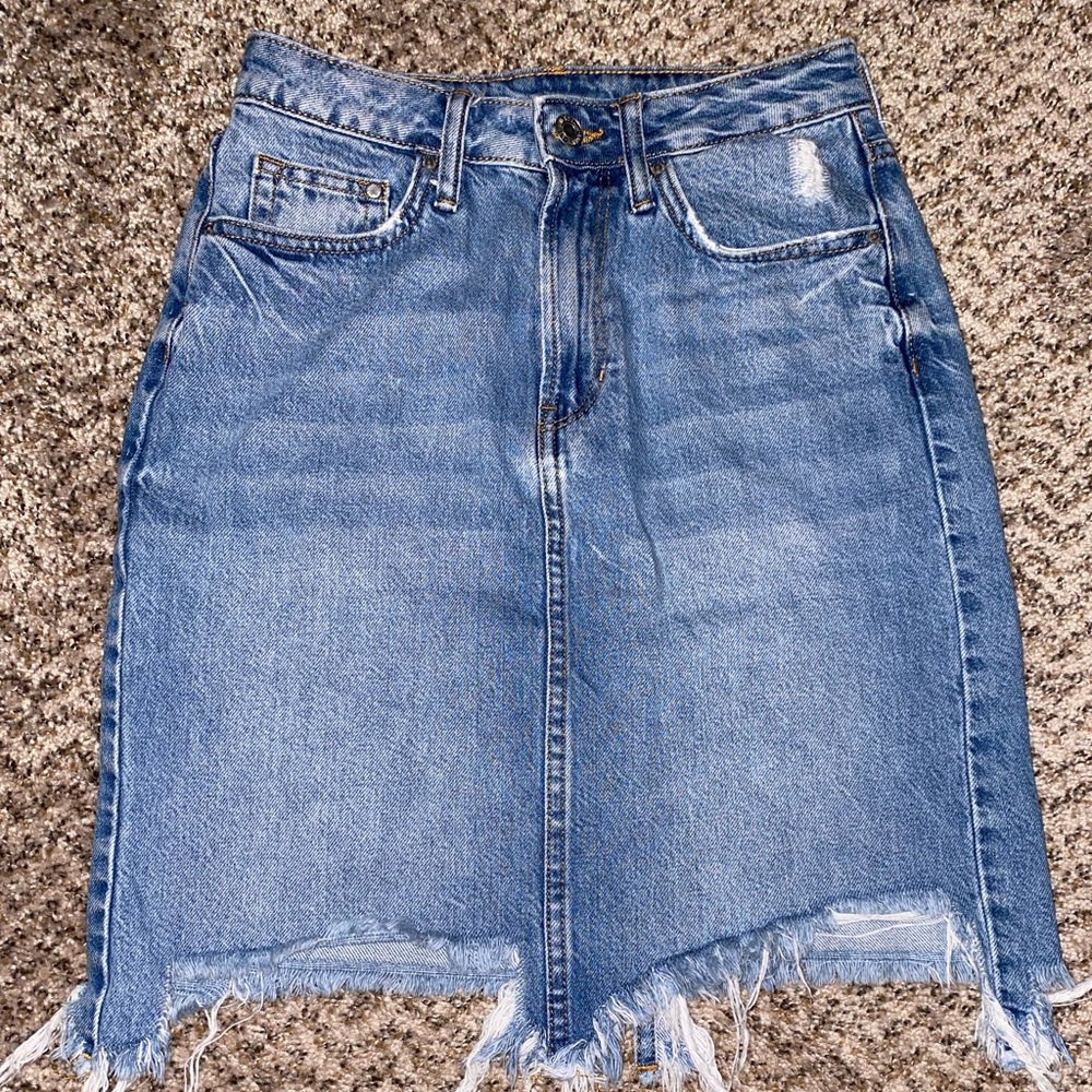 High Waisted Denim Skirt